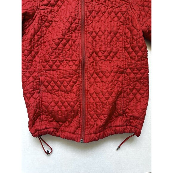 Lands’ End Red Quilted Puffer Coat Women’s Small Red Zip Up Primaloft Jacket - Picture 2 of 14